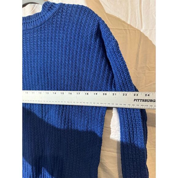 VTG Sears Roebuck Hand-Looked Mens Blue Crew Neck Pullover Sweater M Long Sleeve - Picture 4 of 9